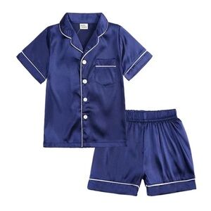 Amazon | Blue Satin Pajamas Set